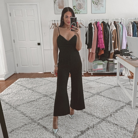 Wayf black lace bodice wide leg jumpsuit - Picture 4 of 12